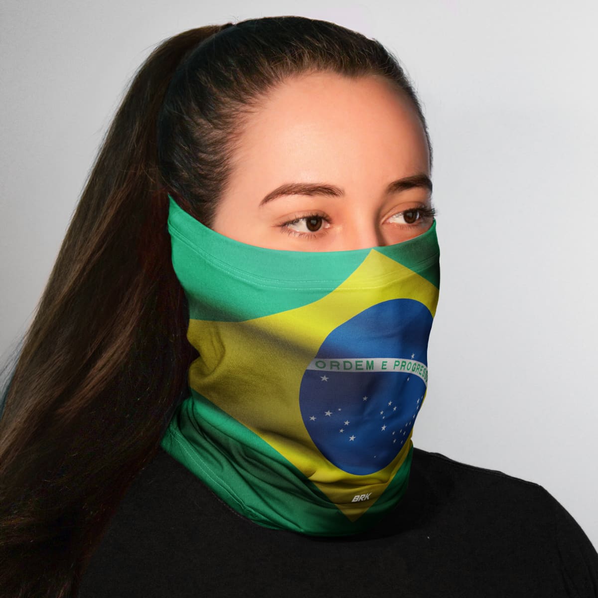 Bandana Tubeneck Agro Brk Multifuncional Bandeira do Brasil 3 com Proteção Solar UV50+