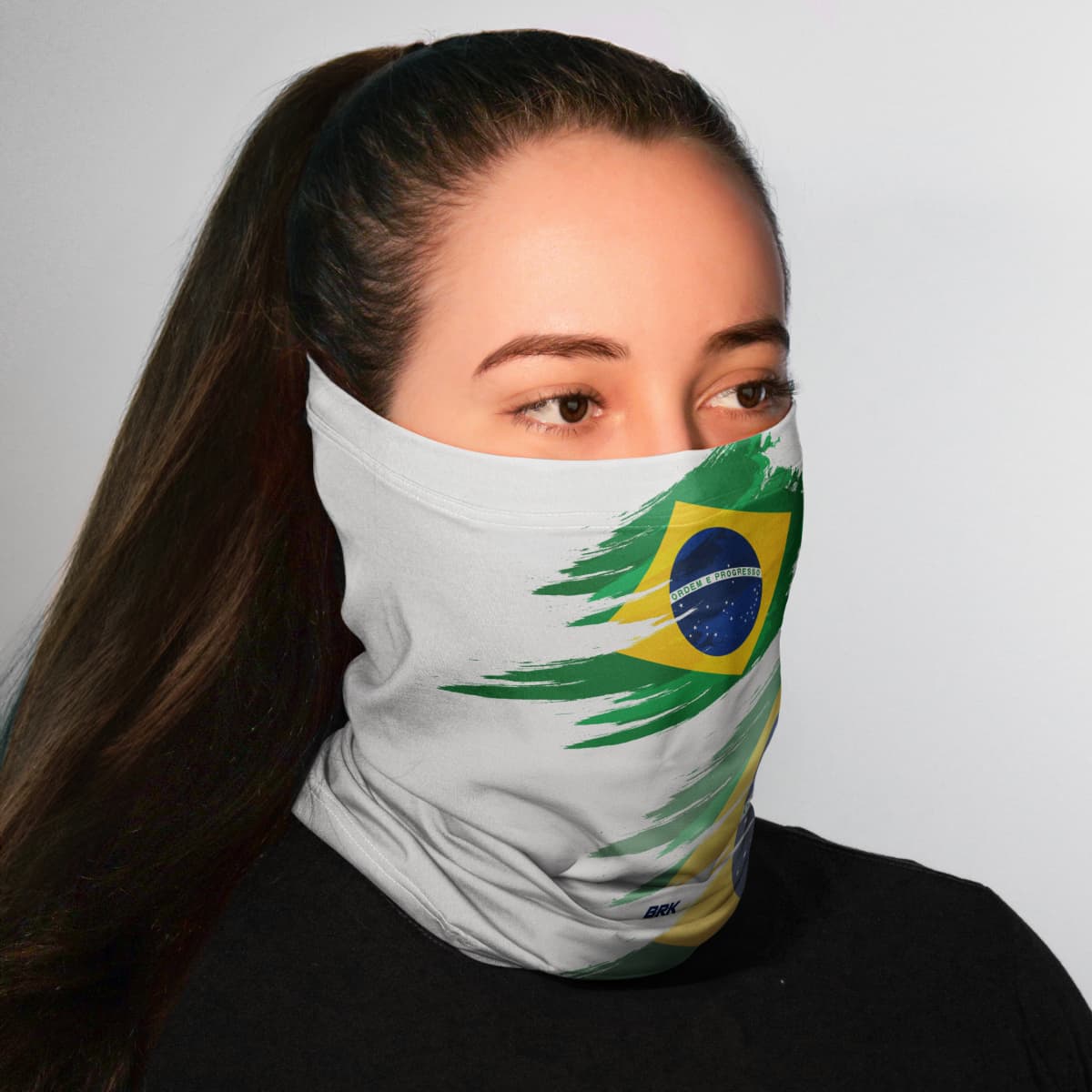 Bandana Tubeneck Agro Brk Multifuncional Branca Brasil com Proteção Solar UV50+
