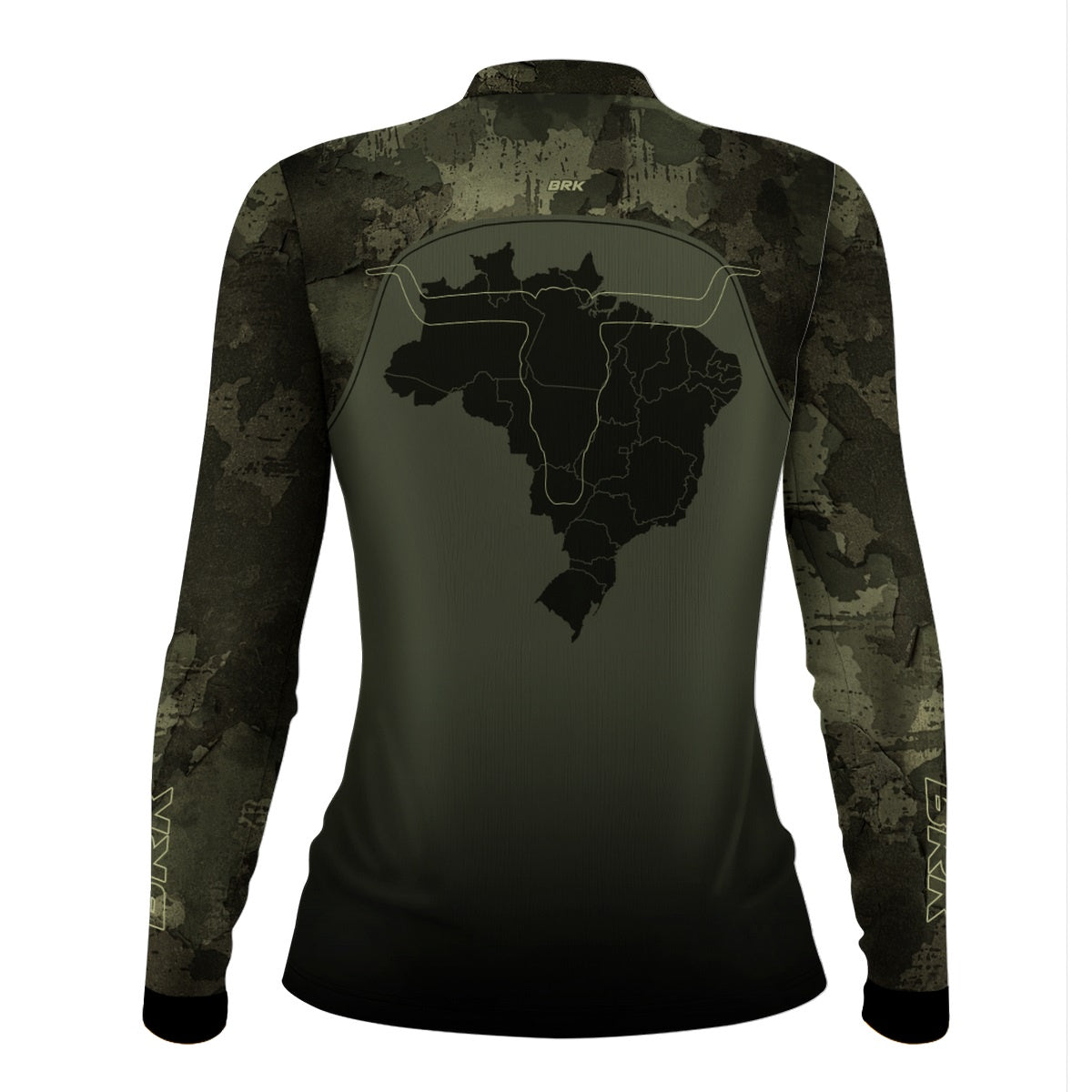 Camisa Agro Feminina Brk Camuflado Long Horn com Proteção Solar UV50+