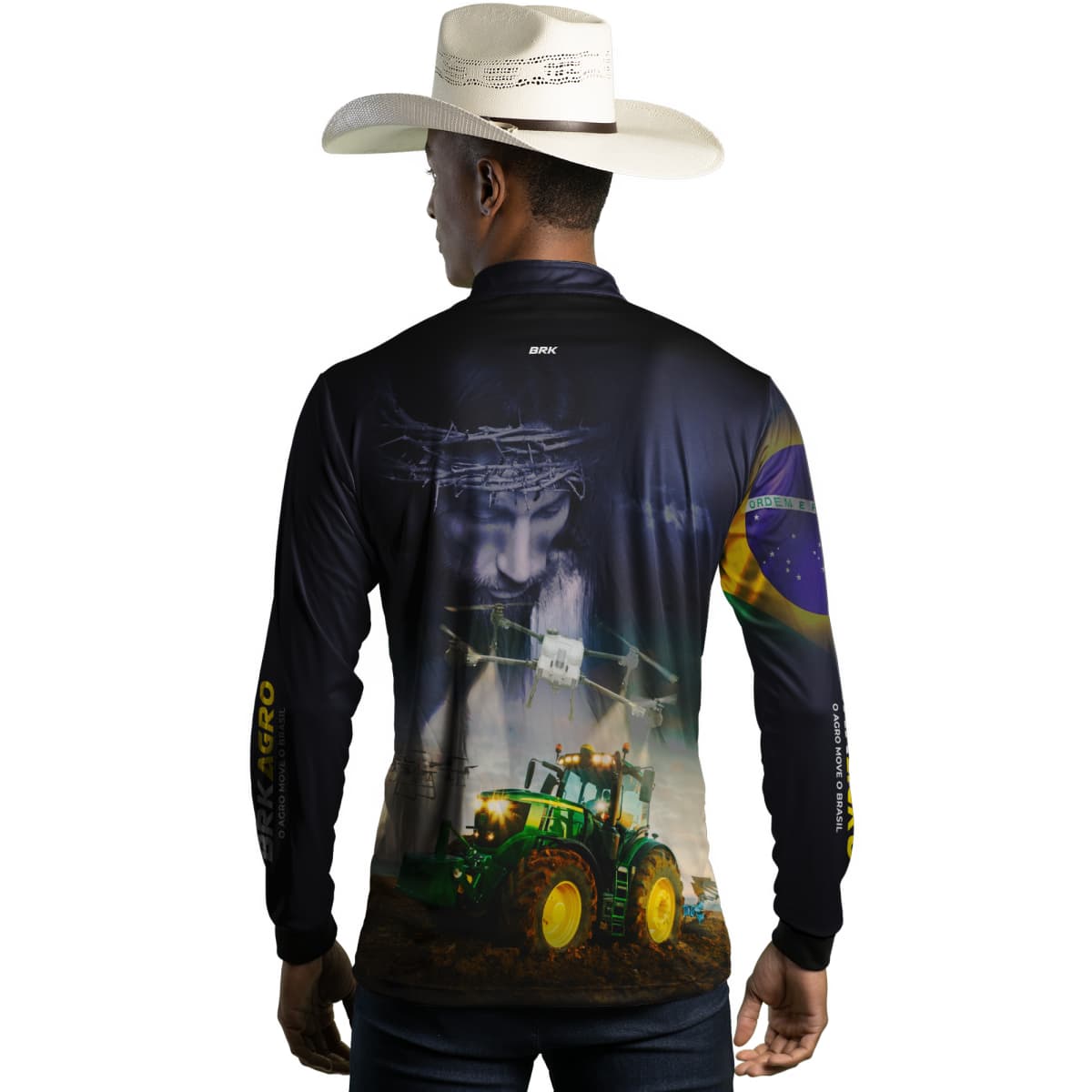 Camisa Agro Brk Jesus Drone Pulverizador com Proteção Solar UV50+