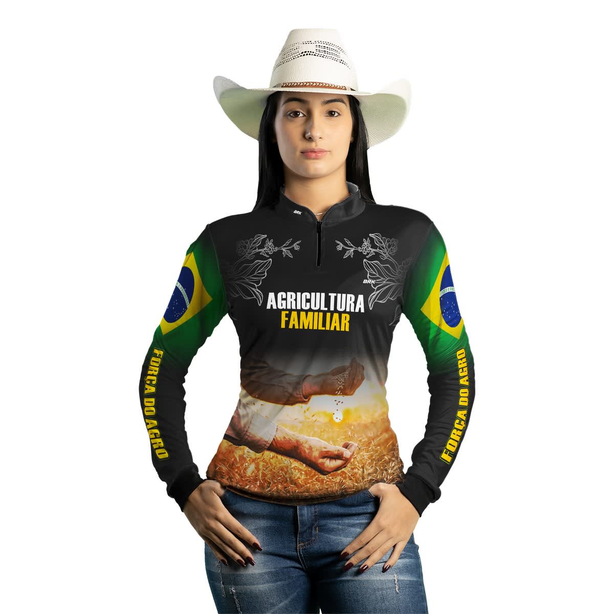Camisa Agro Brk Agricultura Familiar no Campo com Proteção Solar UV50+