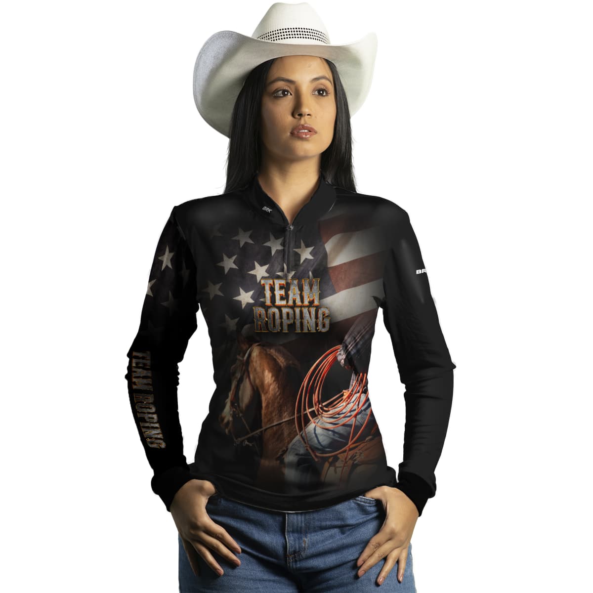 Camisa Agro Brk Team Roping Estados Unidos com Proteção Solar UV50+