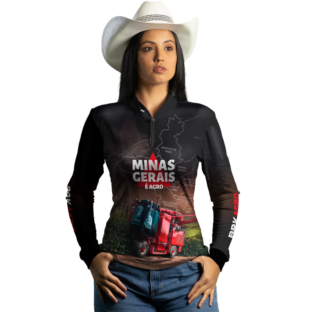 Camisa Agro Brk Minas Gerais Colheita de Café com Proteção Solar UV50+