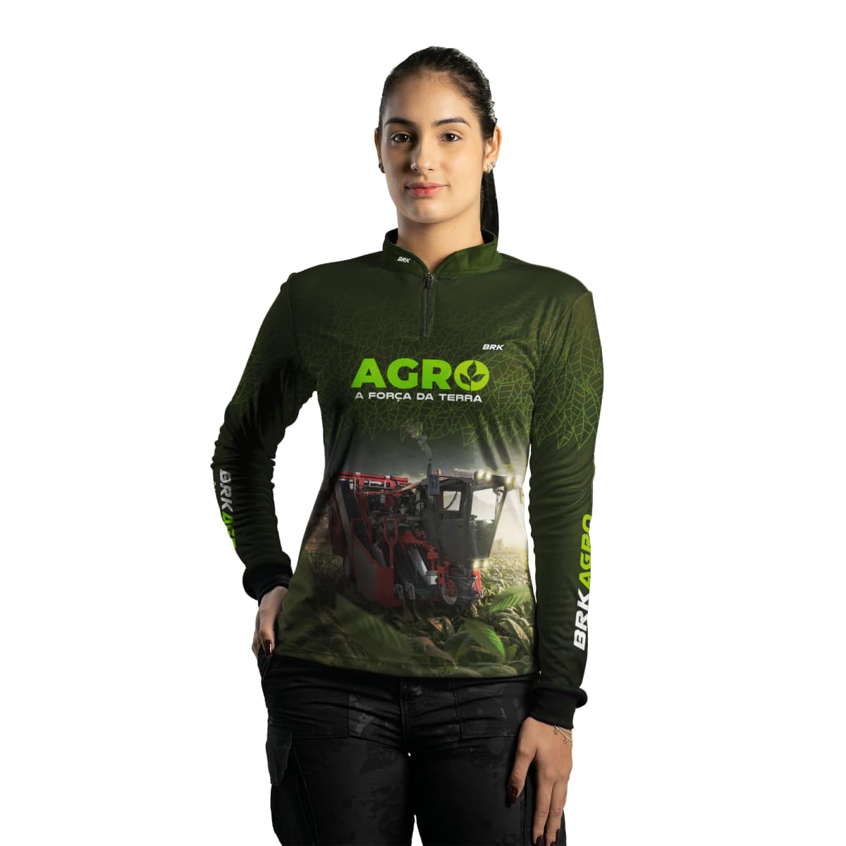 Camisa Agro Brk Plantação de Tabaco Força da Terra com Proteção Solar UV50+