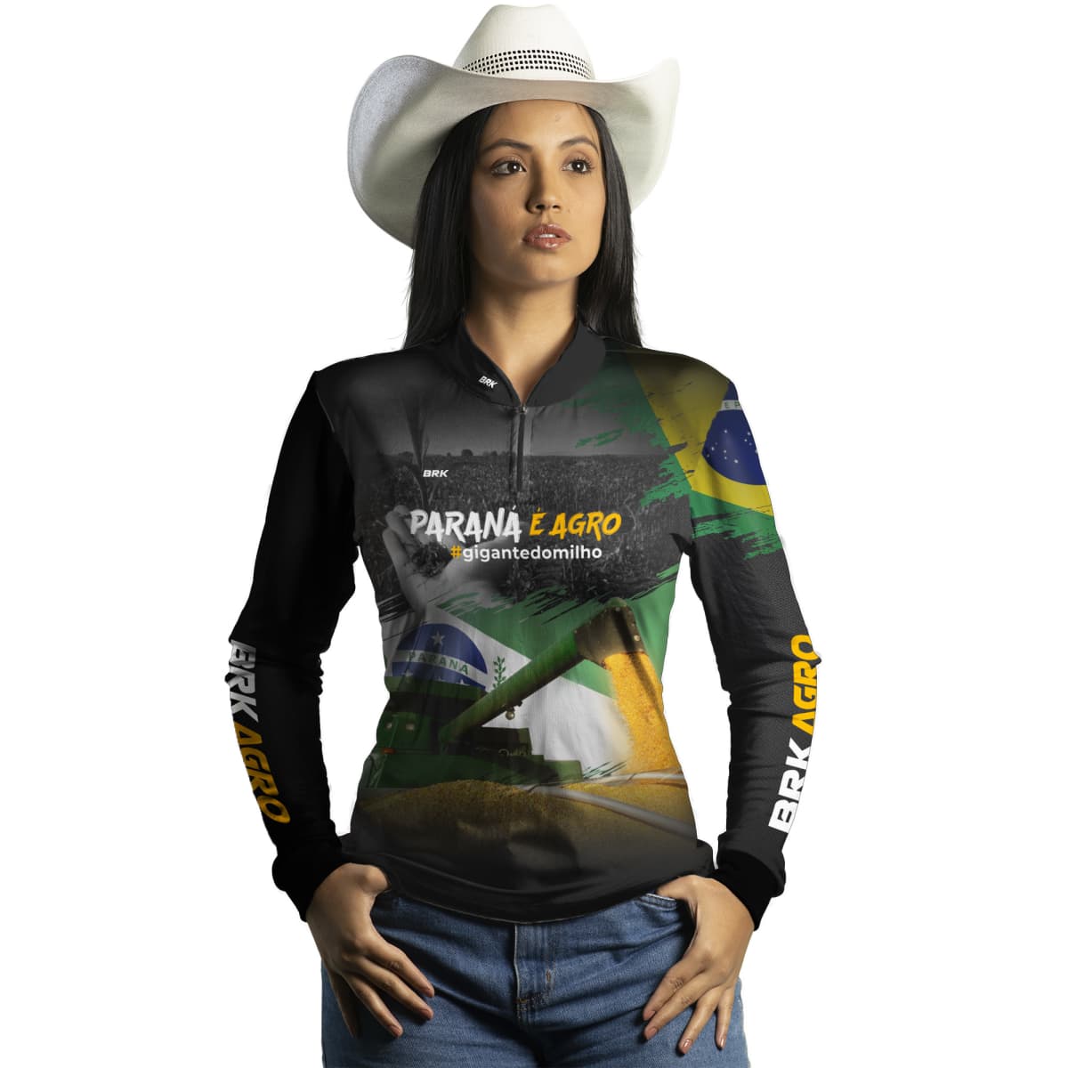 Camisa Agro Brk Paraná é Agro Milho com Proteção Solar UV50+