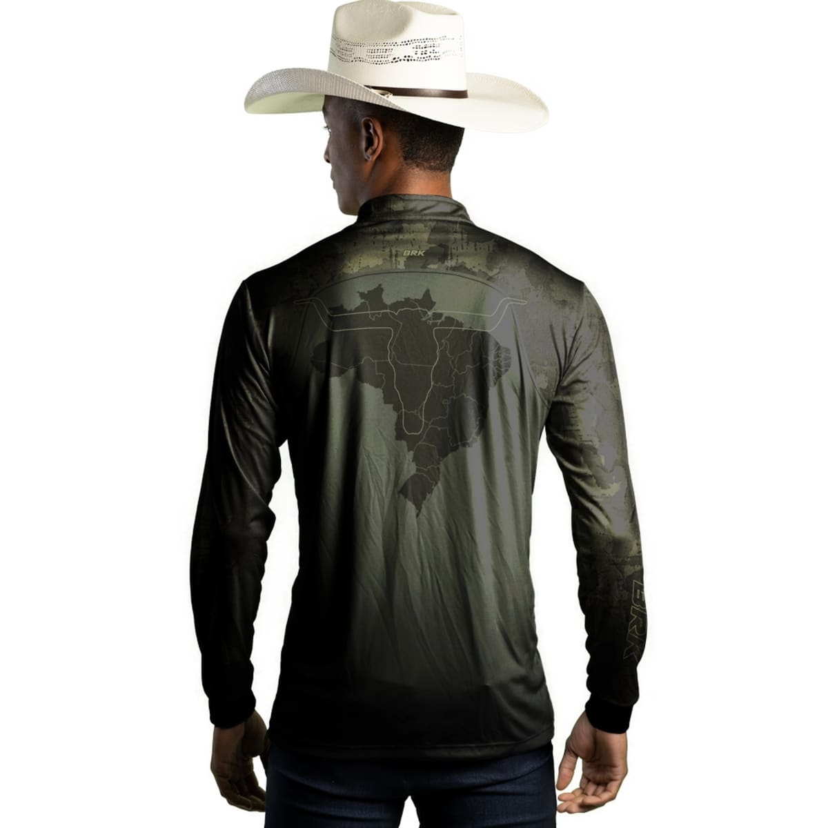 Camisa Agro Brk Camu Verde Long Horn com Proteção Solar UV50+