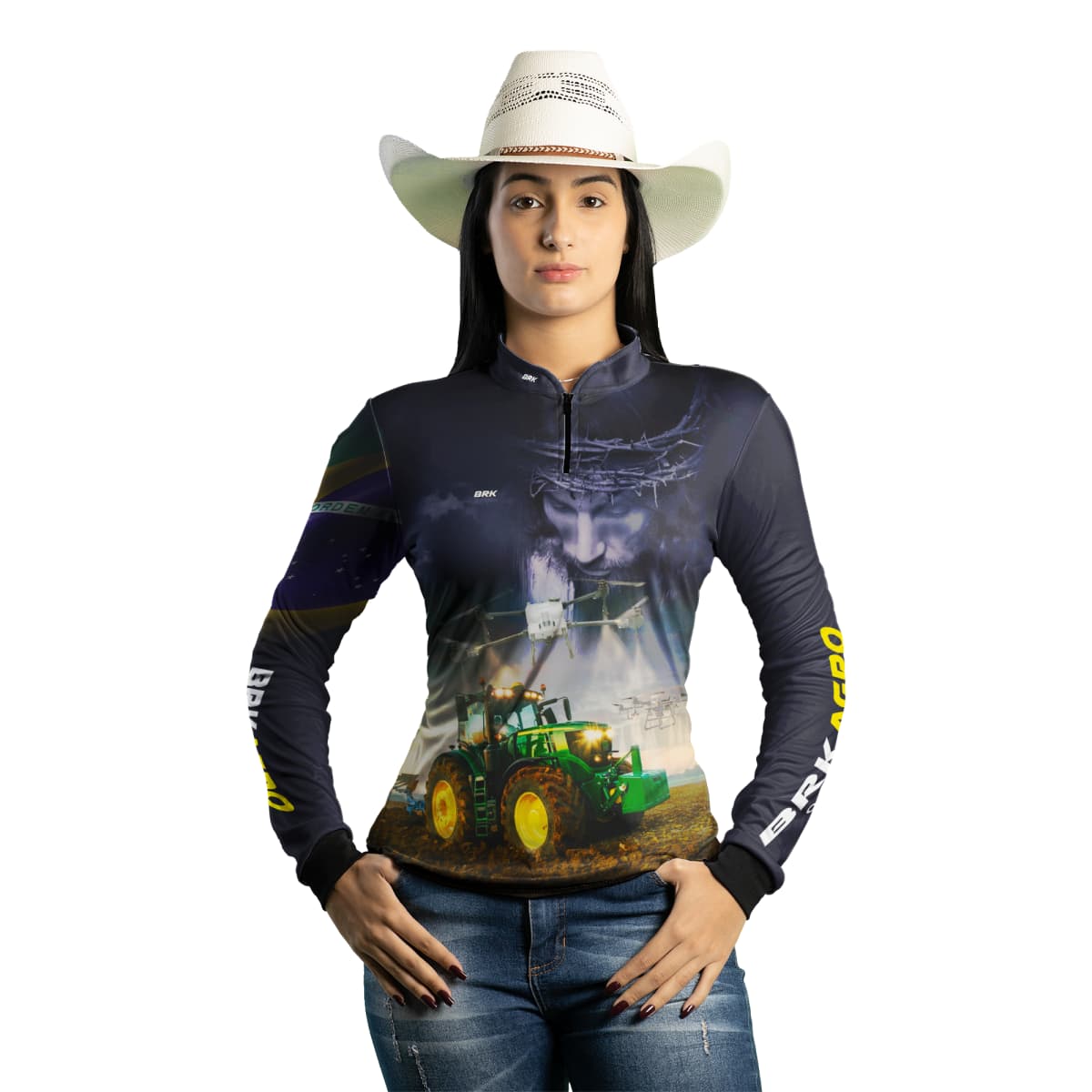 Camisa Agro Brk Jesus Drone Pulverizador com Proteção Solar UV50+