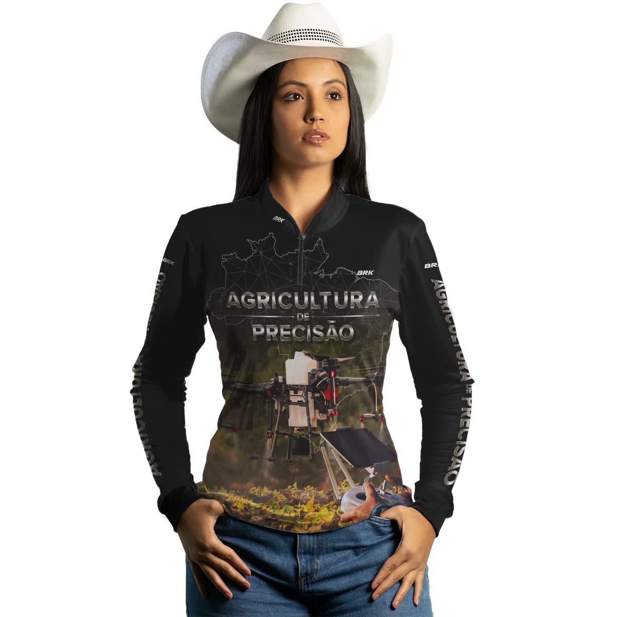 Camisa Agro Brk Drone é Agro Agricultura de Precisão 02 com Proteção Solar UV50+