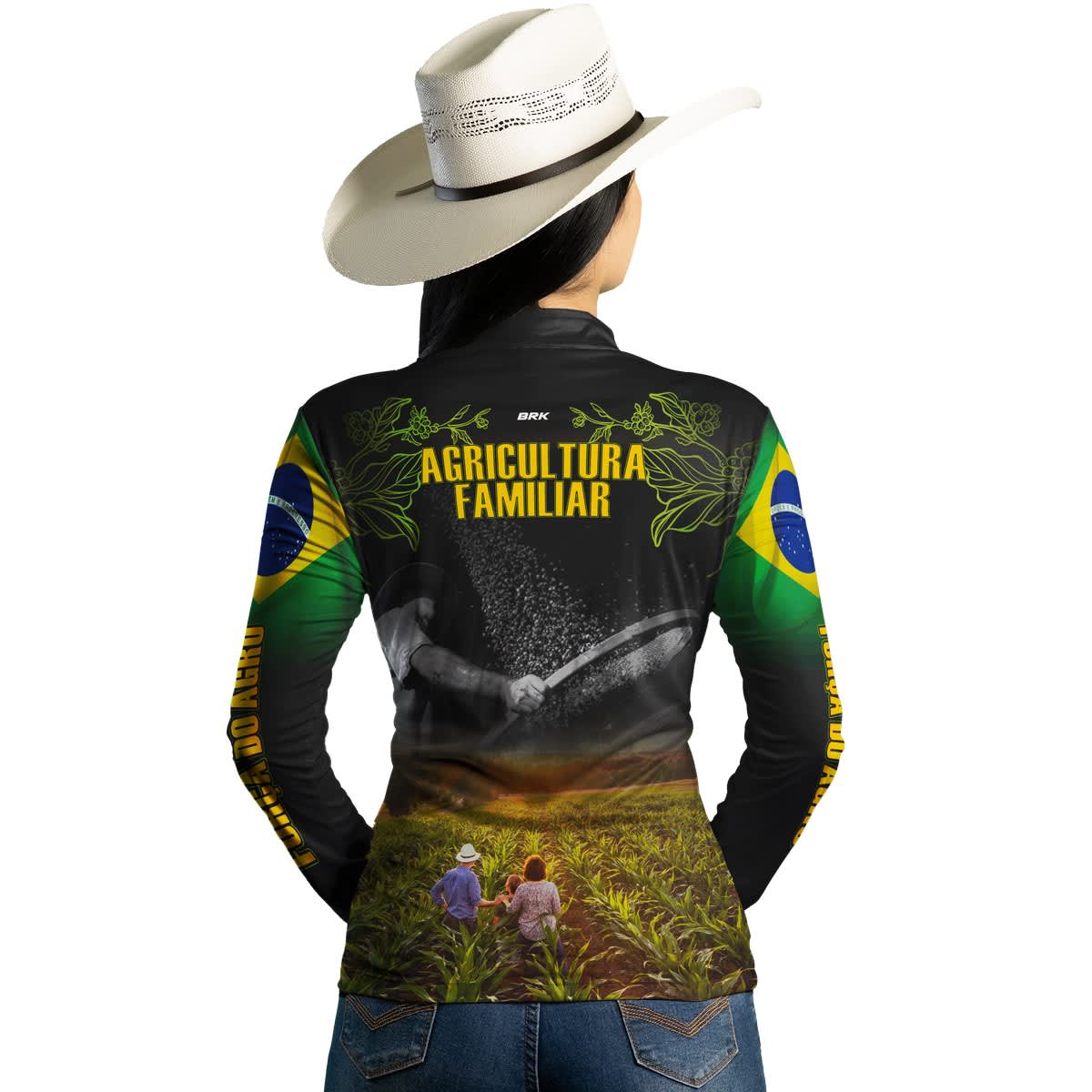 Camisa Agro Brk Agricultura Familiar no Campo com Proteção Solar UV50+