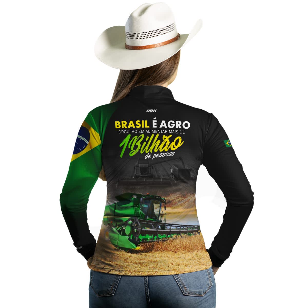 Camisa Agro Feminina Brk Agro é Bilhão com Proteção Solar UV50+