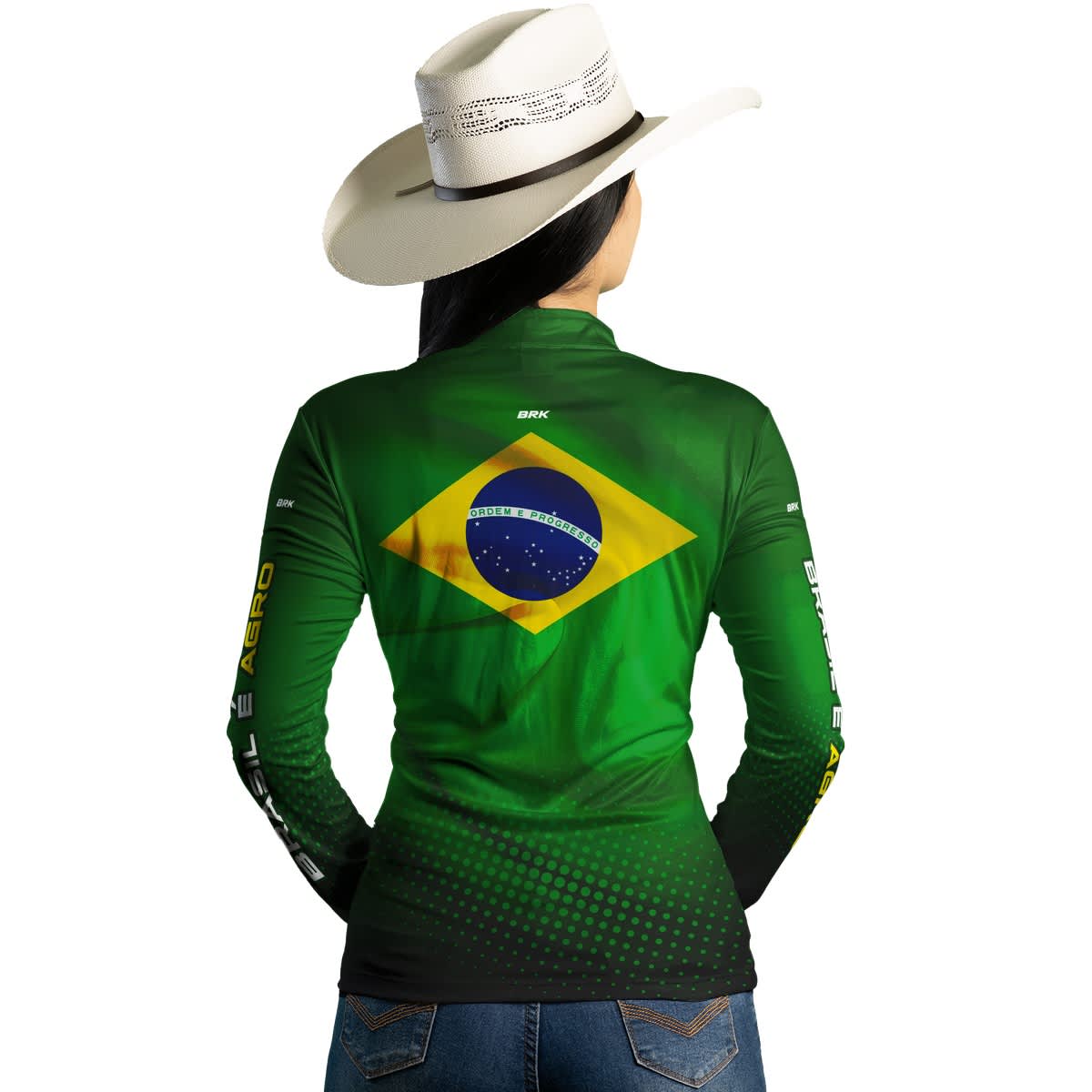 Camisa Agro Feminina Brk Brasil É Agro com Proteção Solar UV50+