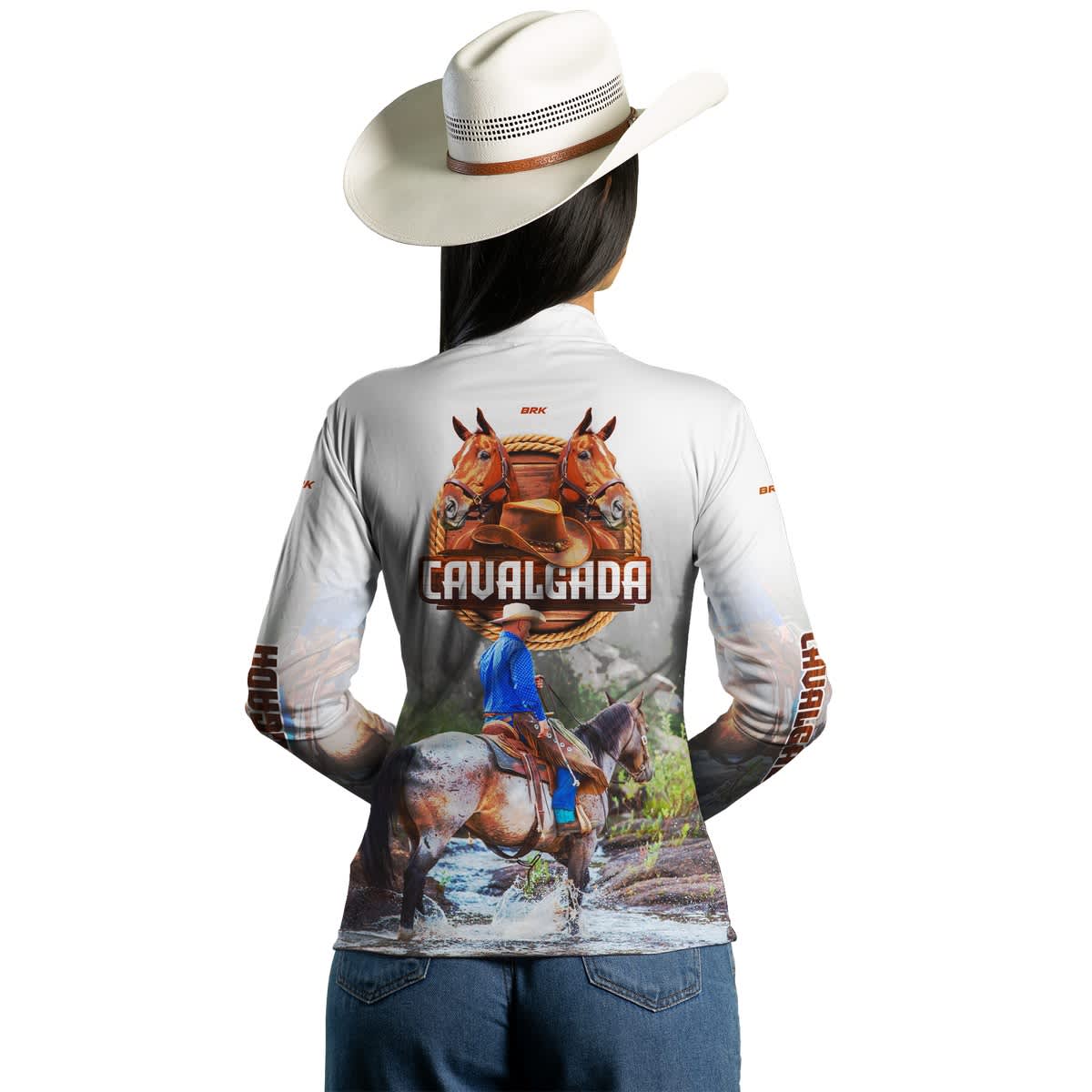 Camisa Agro Brk Cavalgada Branca com Proteção Solar UV50+