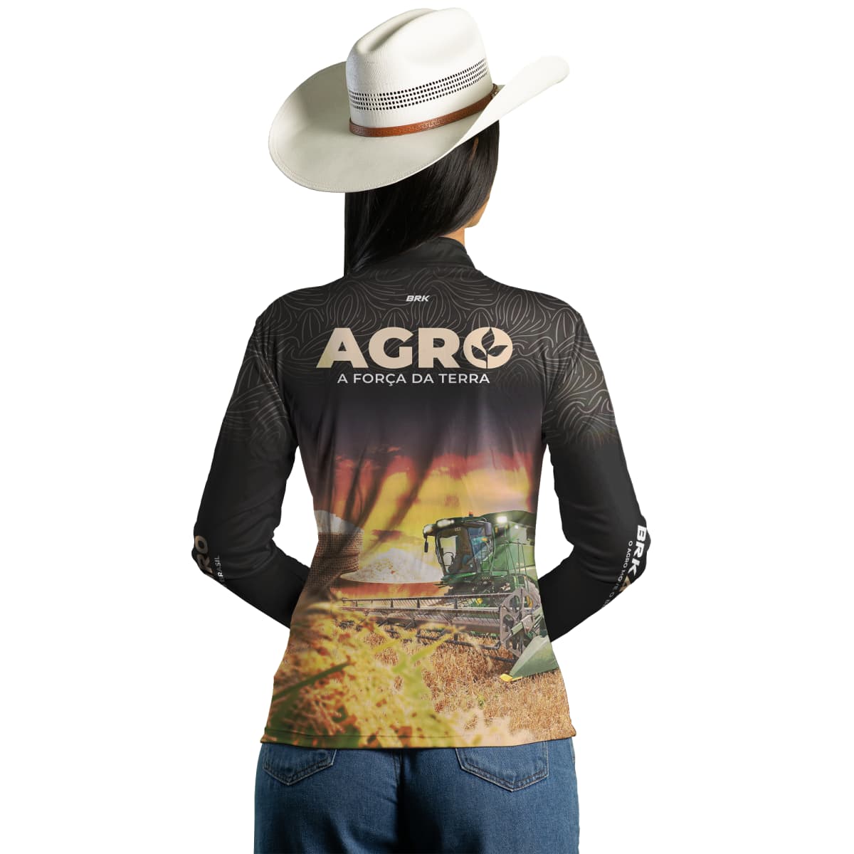 Camisa Agro Brk Plantação de Arroz com Proteção Solar UV50+