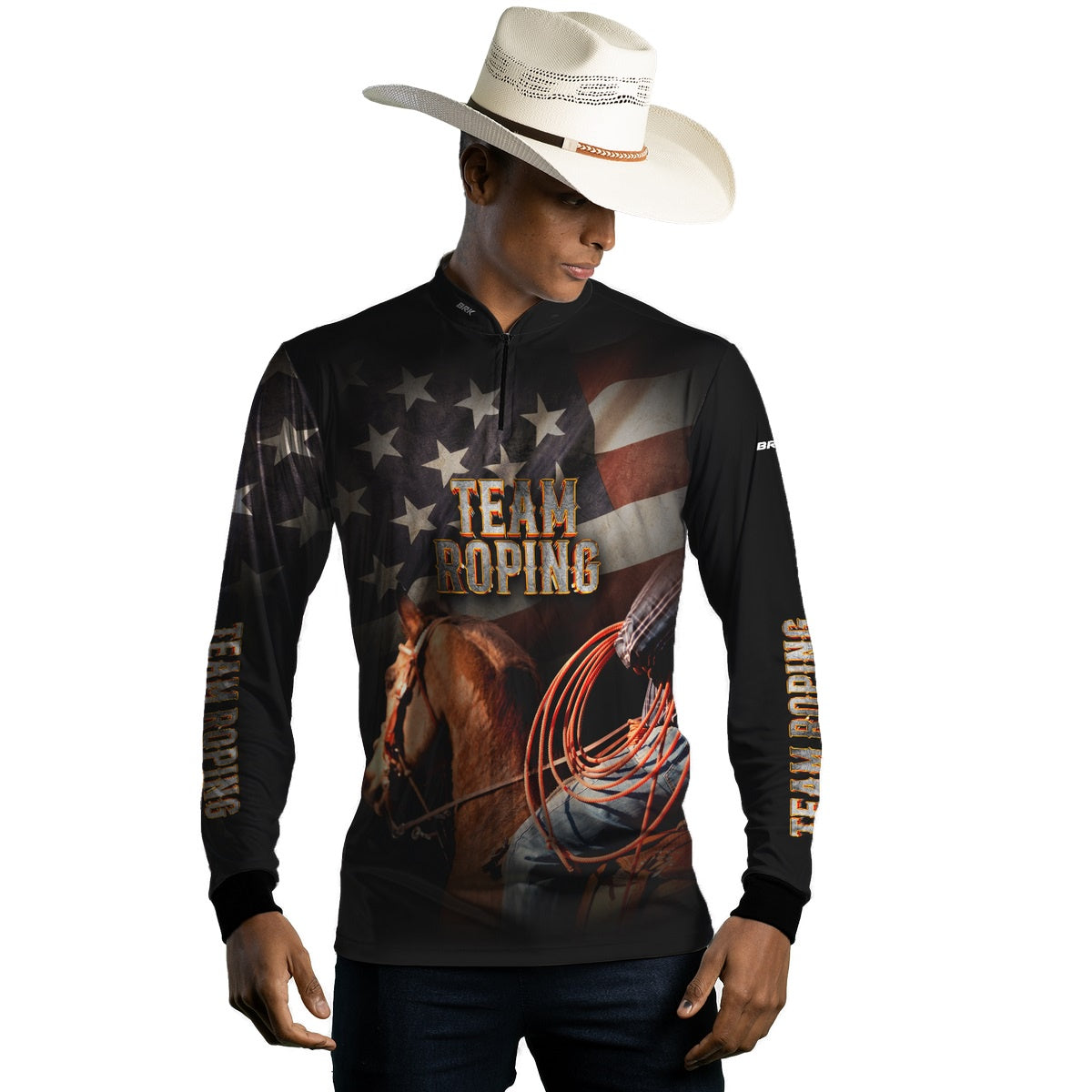 Camisa Agro Brk Team Roping Estados Unidos com Proteção Solar UV50+