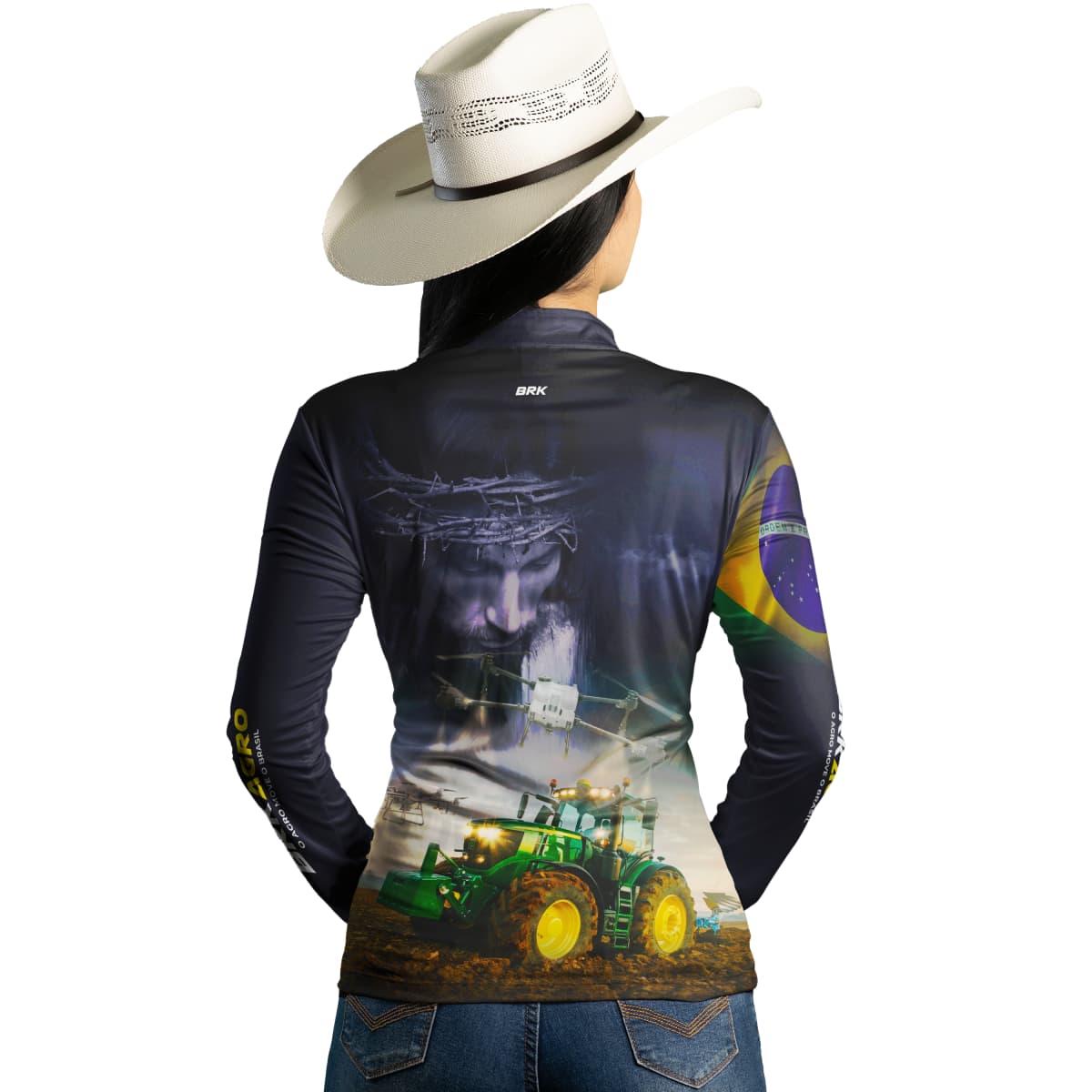 Camisa Agro Brk Jesus Drone Pulverizador com Proteção Solar UV50+
