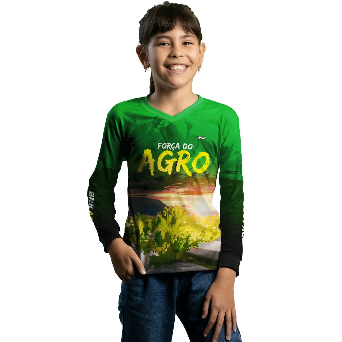Camisa Agro Brk Força do Agro Hidroponia Alface com Proteção Solar UV50+