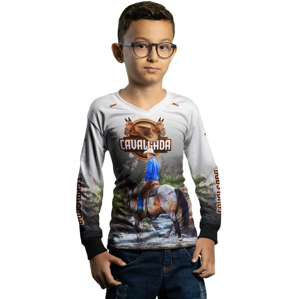 Camisa Agro Brk Cavalgada Branca com Proteção Solar UV50+