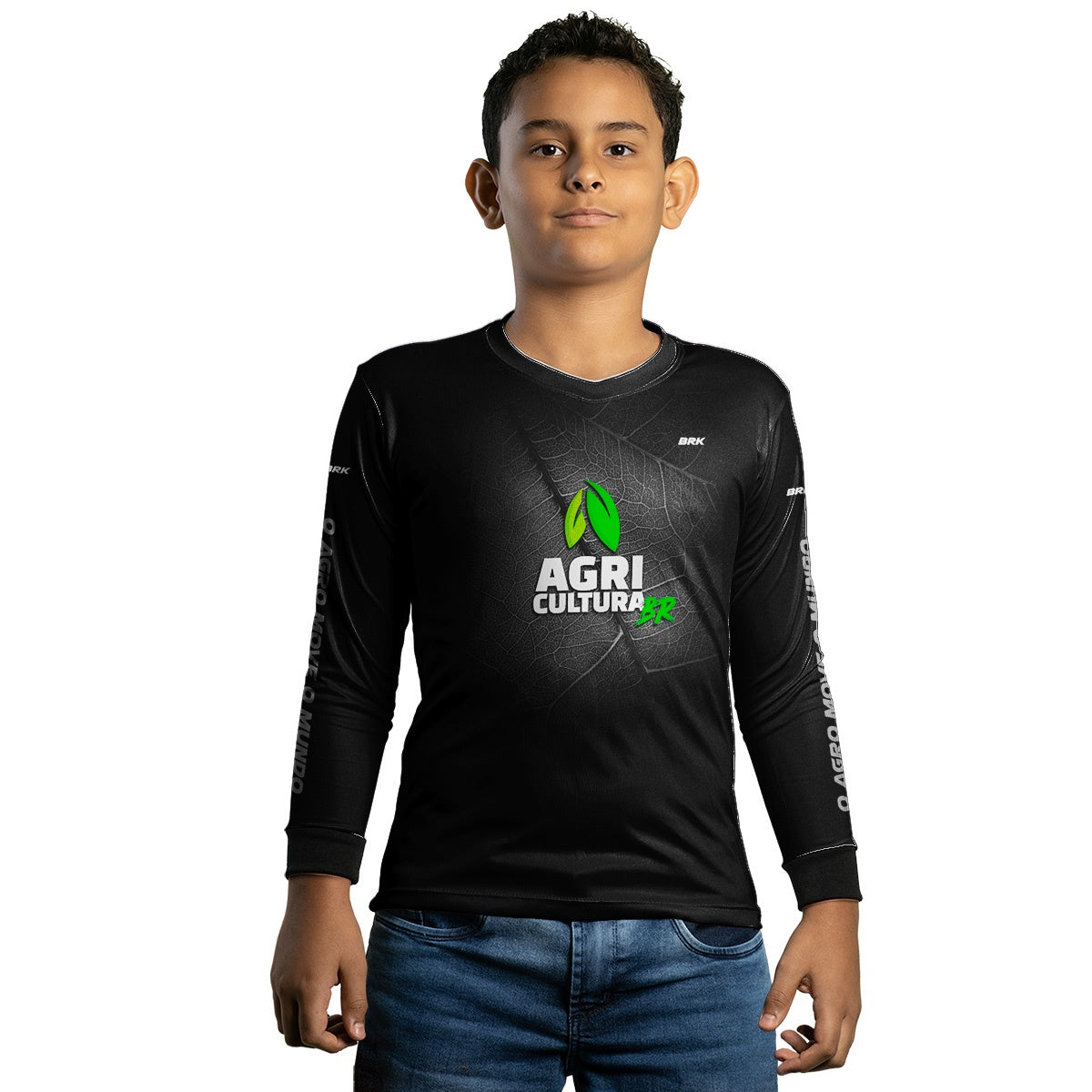 Camisa Infantil Agro Brk Brasil Agricultura com UV50+
