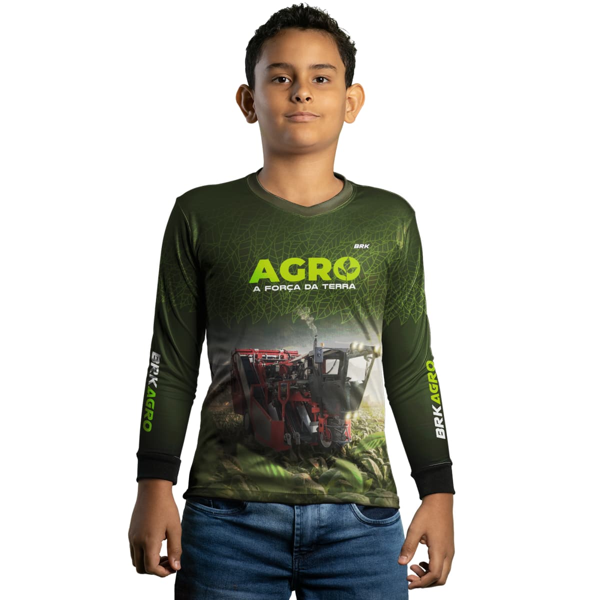 Camisa Agro Brk Plantação de Tabaco Força da Terra com Proteção Solar UV50+