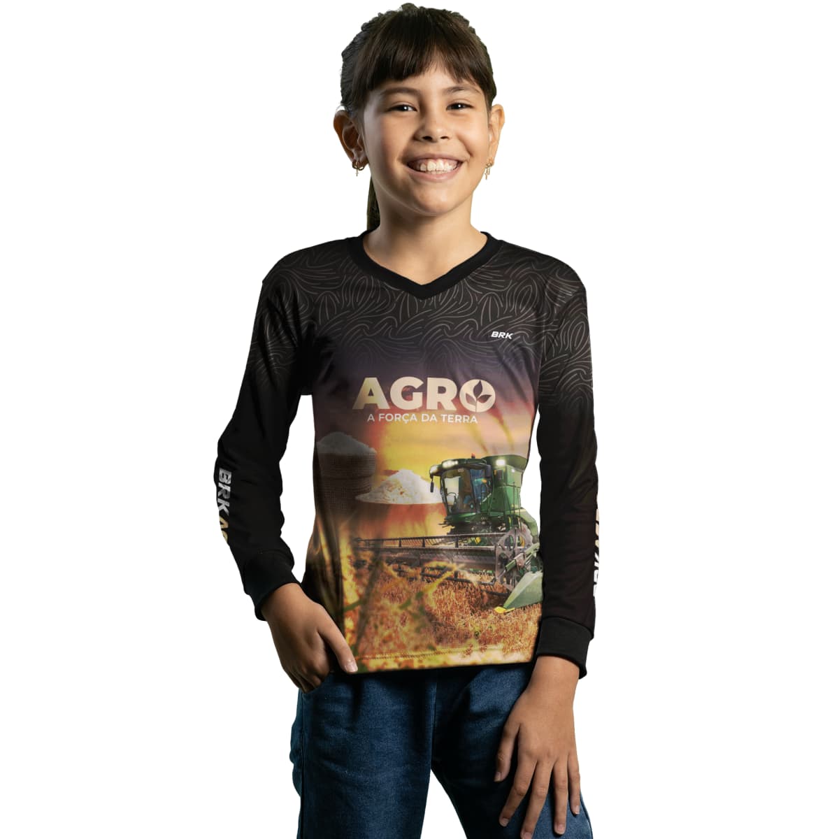 Camisa Agro Brk Plantação de Arroz com Proteção Solar UV50+