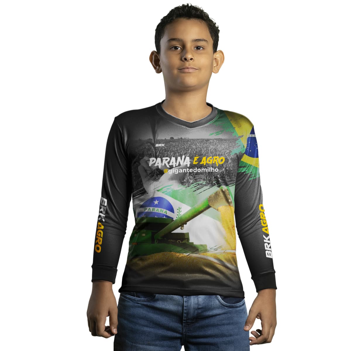 Camisa Agro Brk Paraná é Agro Milho com Proteção Solar UV50+