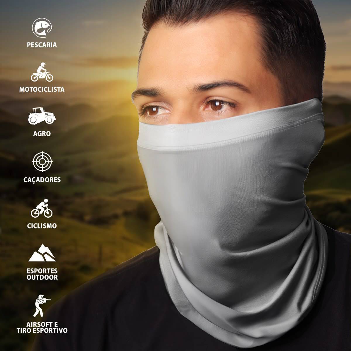 Bandana Tubeneck Agro Brk Camuflada Folhas e Galhos com Proteção Solar UV50+