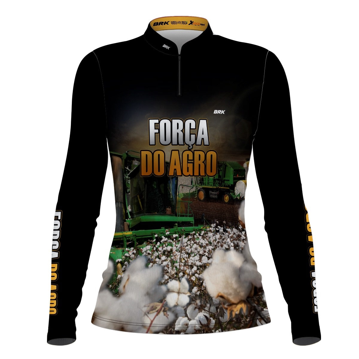 Camisa Agro Brk Algodão Preta com Proteção Solar UV50+