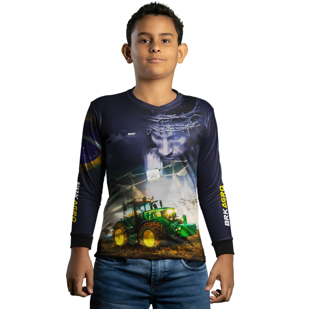 Camisa Agro Brk Jesus Drone Pulverizador com Proteção Solar UV50+