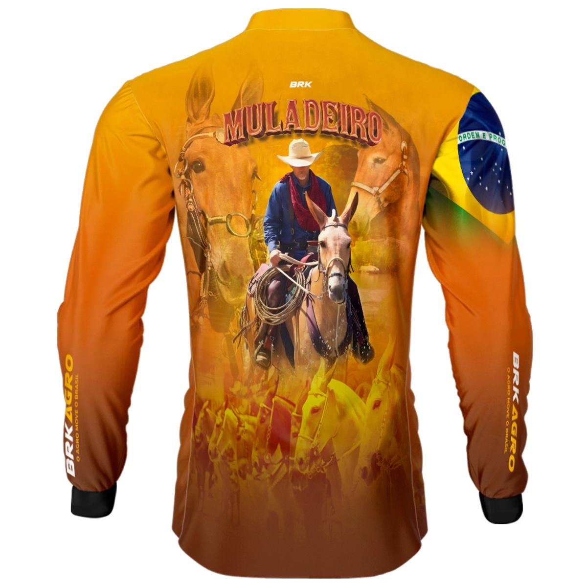 Camisa Agro Brk Muladeiro Amarela com Proteção Solar UV50+