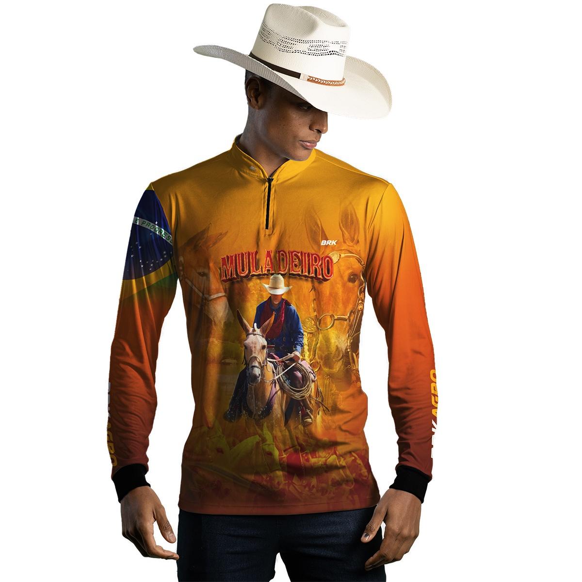 Camisa Agro Brk Muladeiro Amarela com Proteção Solar UV50+