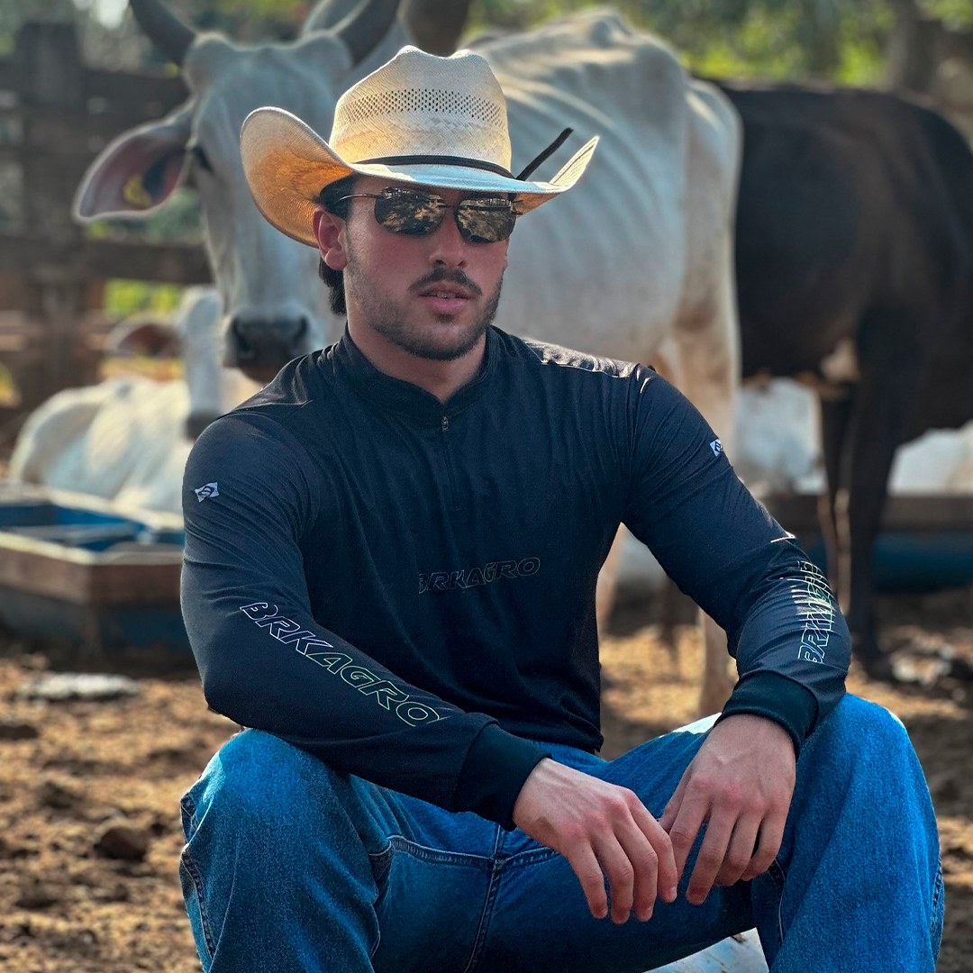 Camisa Agro Brk Básica Preta com Proteção Solar UV50+