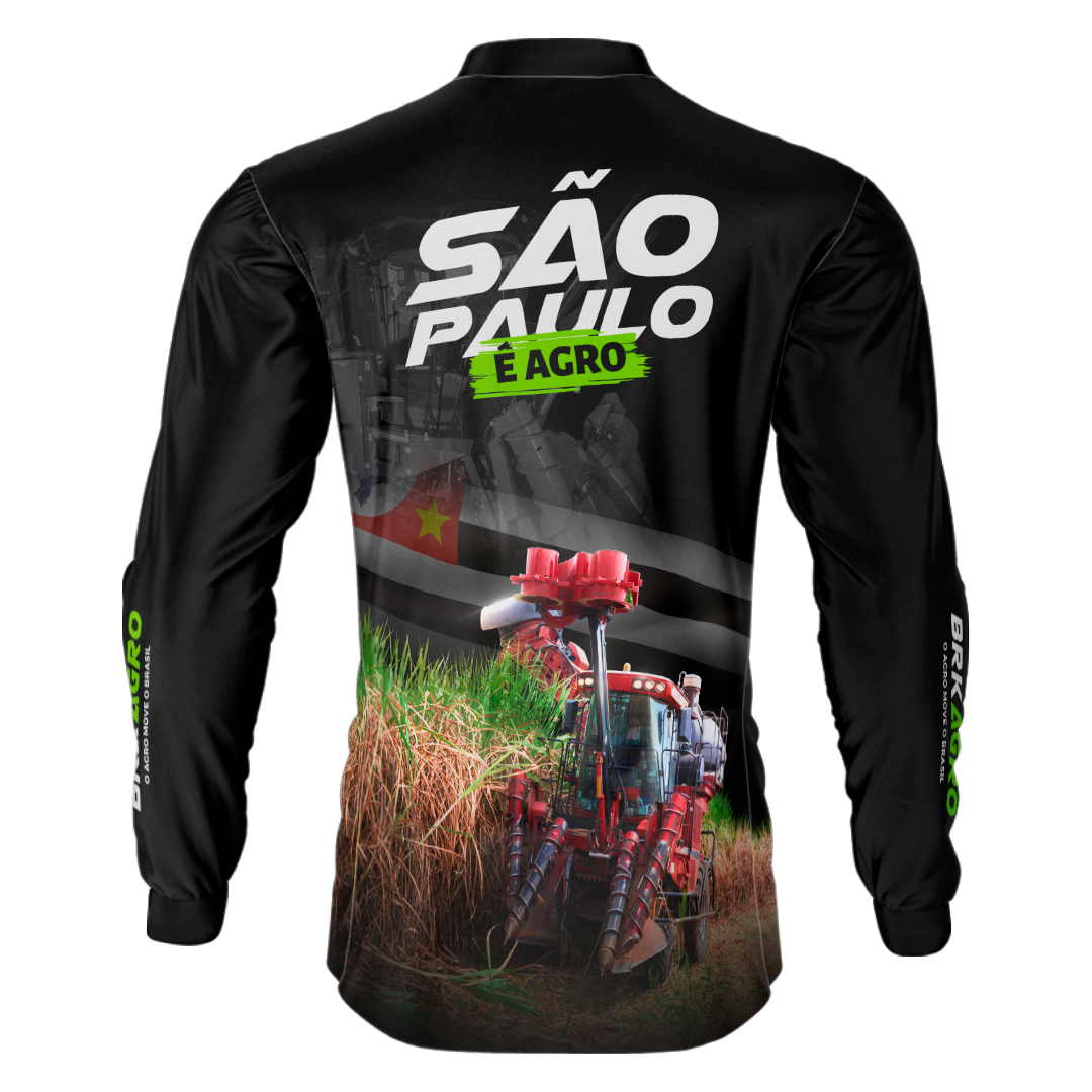 Camisa Agro Brk São Paulo Cana de Açúcar com Proteção Solar UV50+