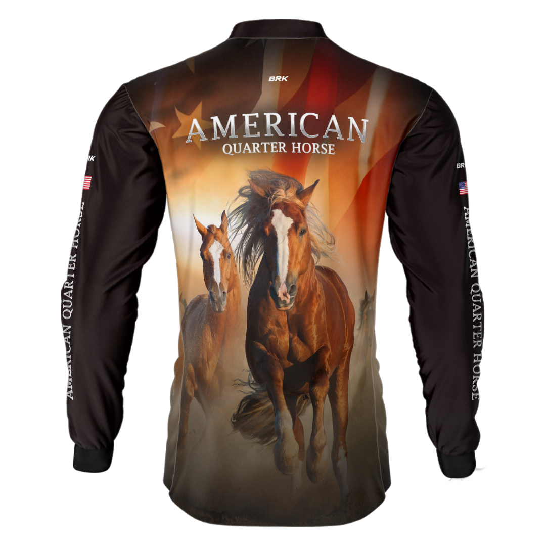 Camisa Agro Brk Quarto de Milha Preta com Proteção Solar UV50+