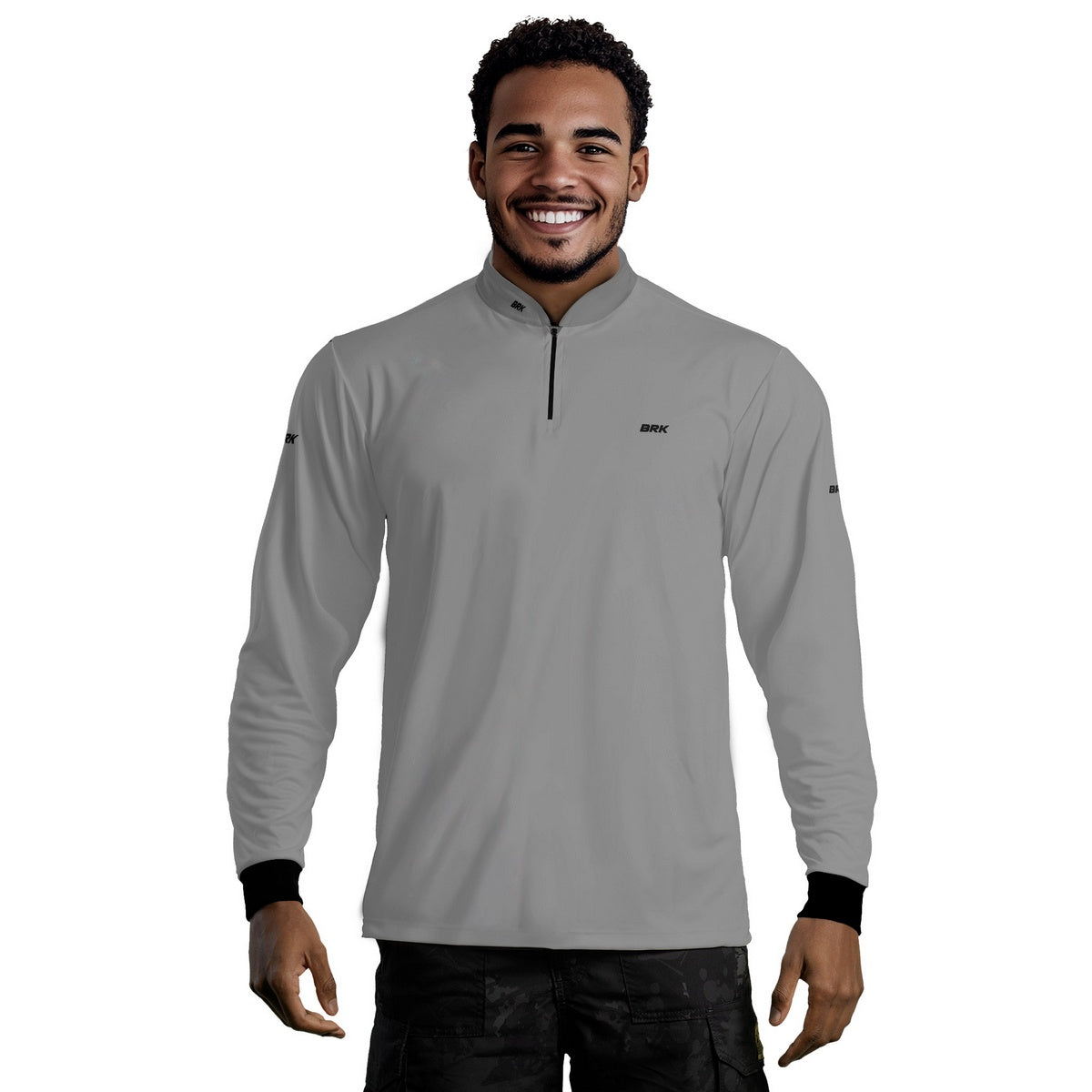 Camisa Masculina Agro Brk Básica Cinza Claro com Proteção Solar UV50+