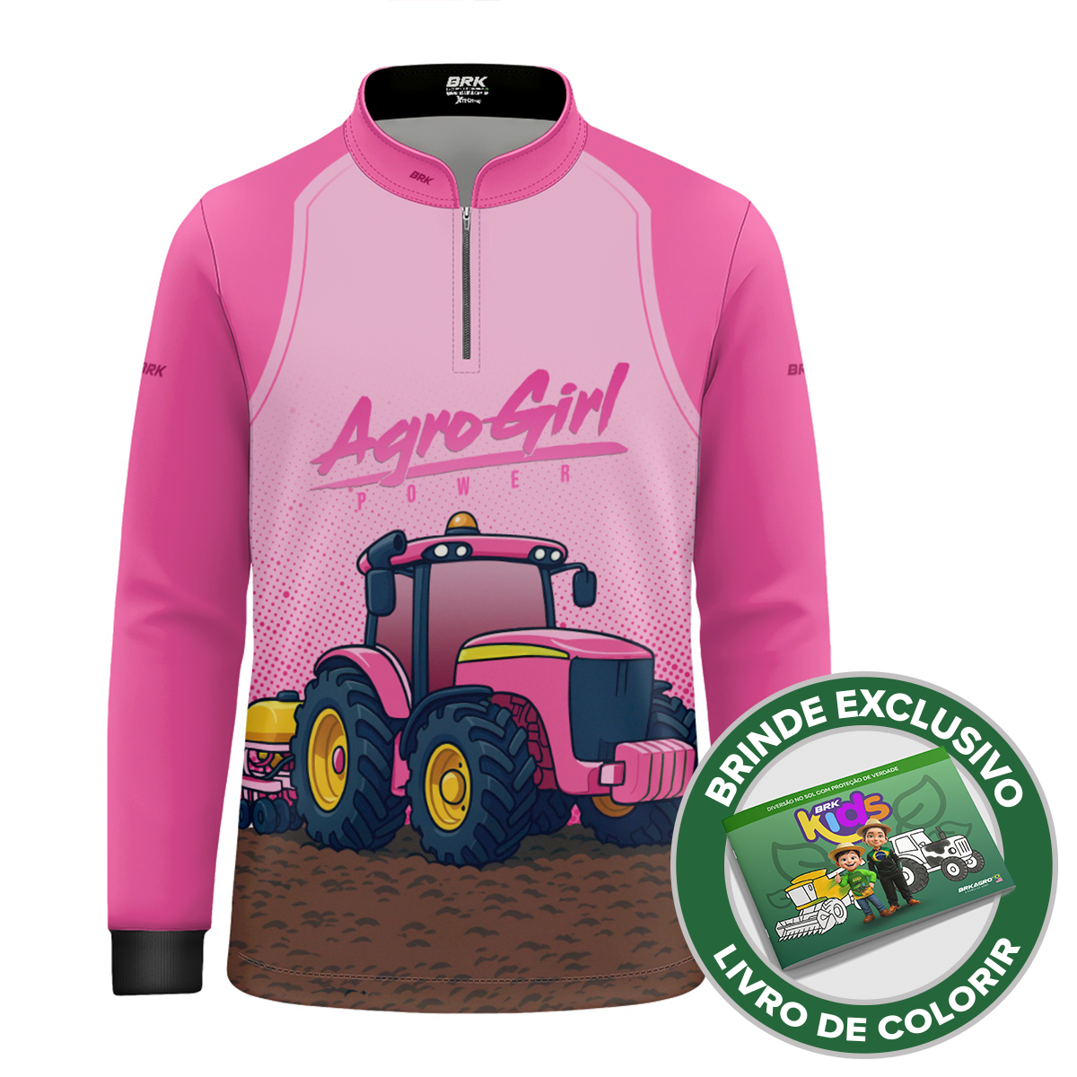 Camisa Agro Kids Brk Agrogirl com Proteção UV50 + Brinde