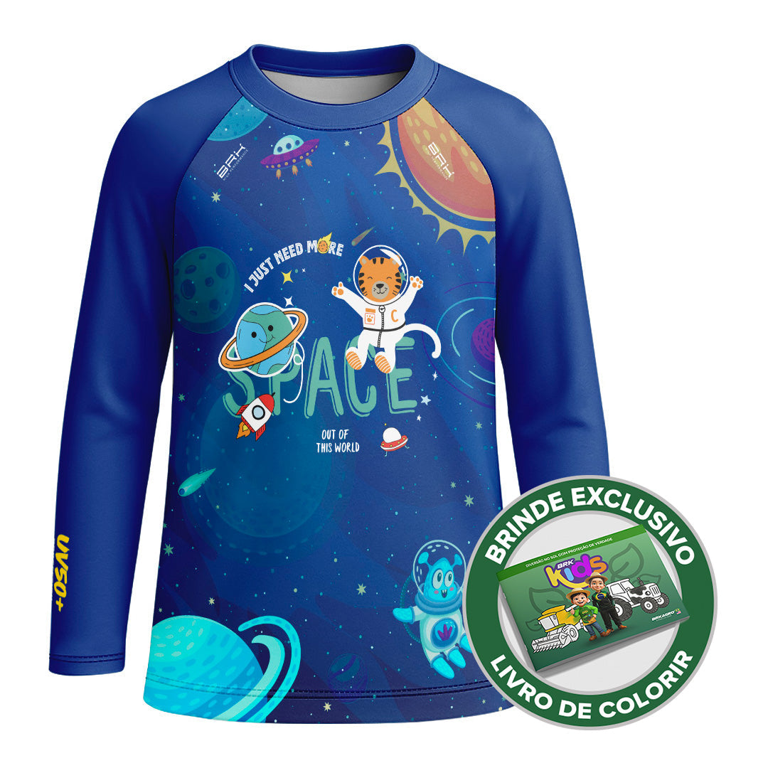 Camisa Agro Kids Brk Gatinho Astronauta com Proteção UV50