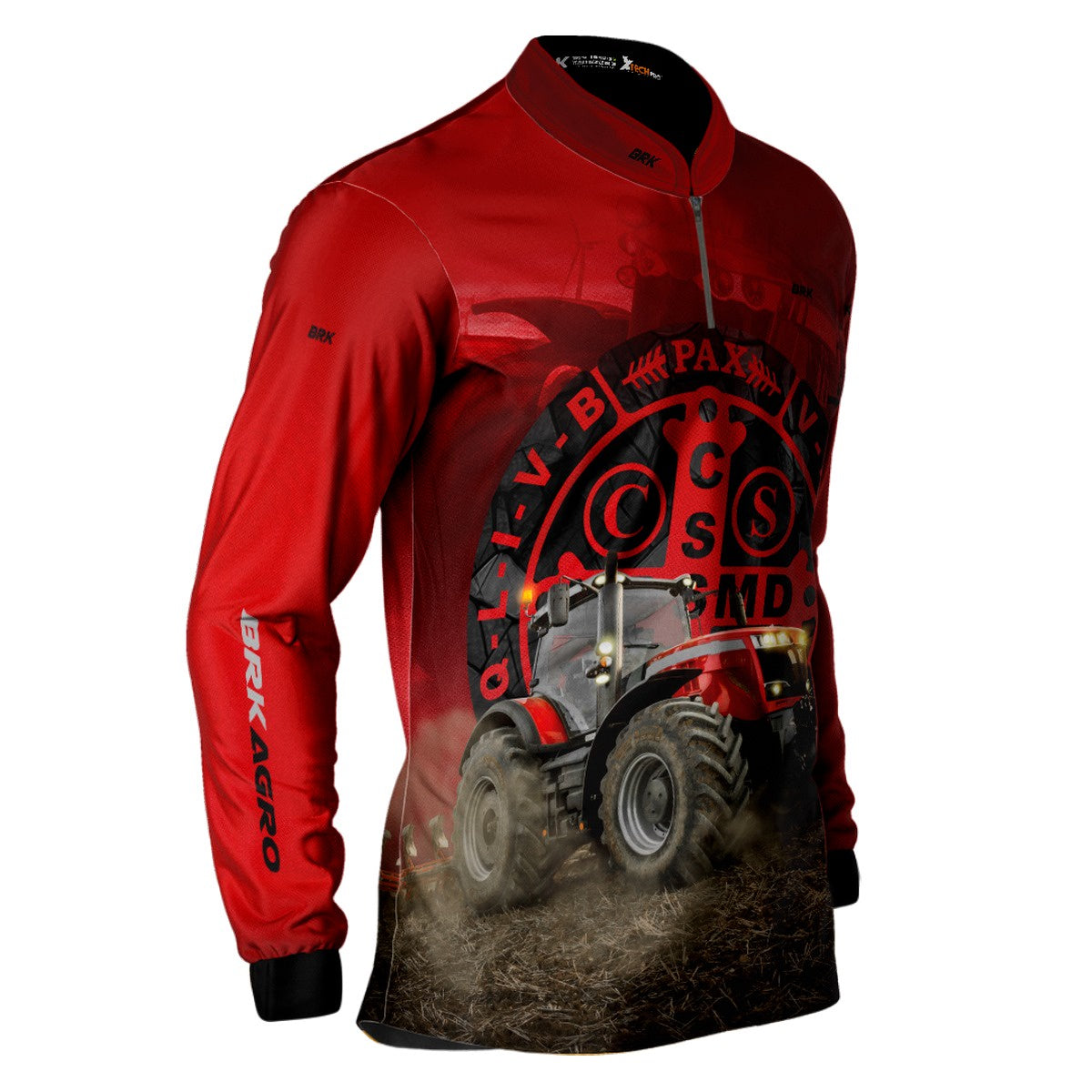 Camisa Agro Brk Trator São Bento Vermelha com UV50+