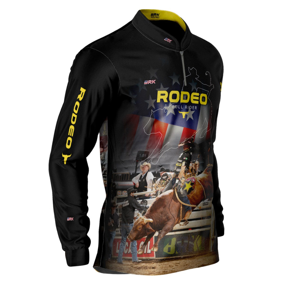 Camisa Agro Brk Preto Rodeio USA 2 com Proteção Solar UV50+