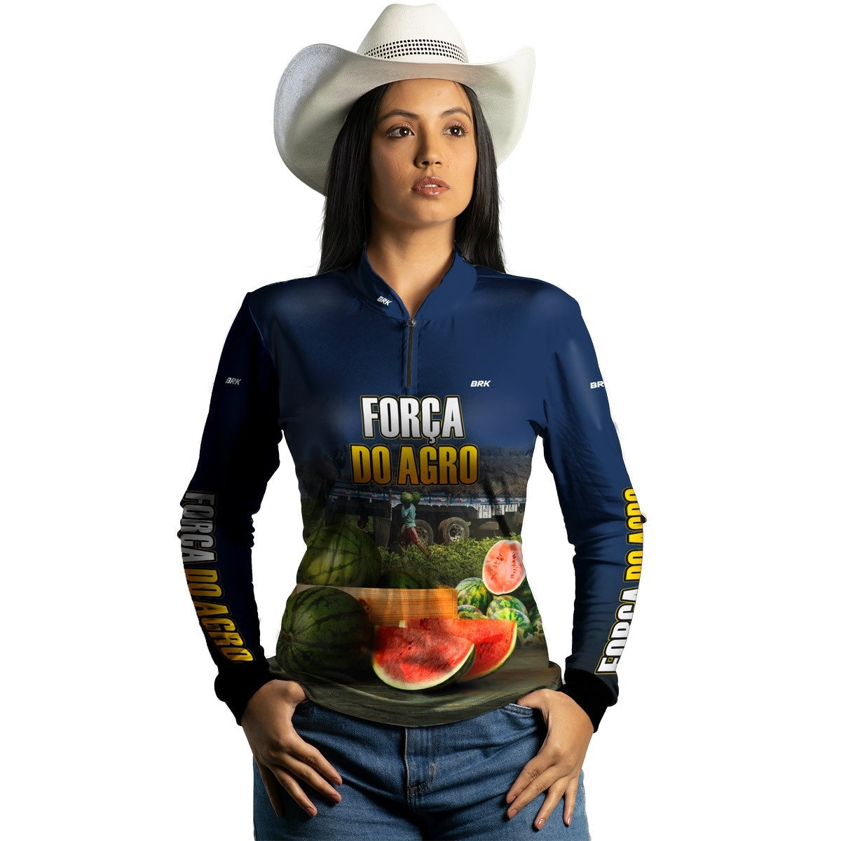 Camisa Agro Brk A Força do Agro Produtor de Melancia com Proteção Solar UV50+