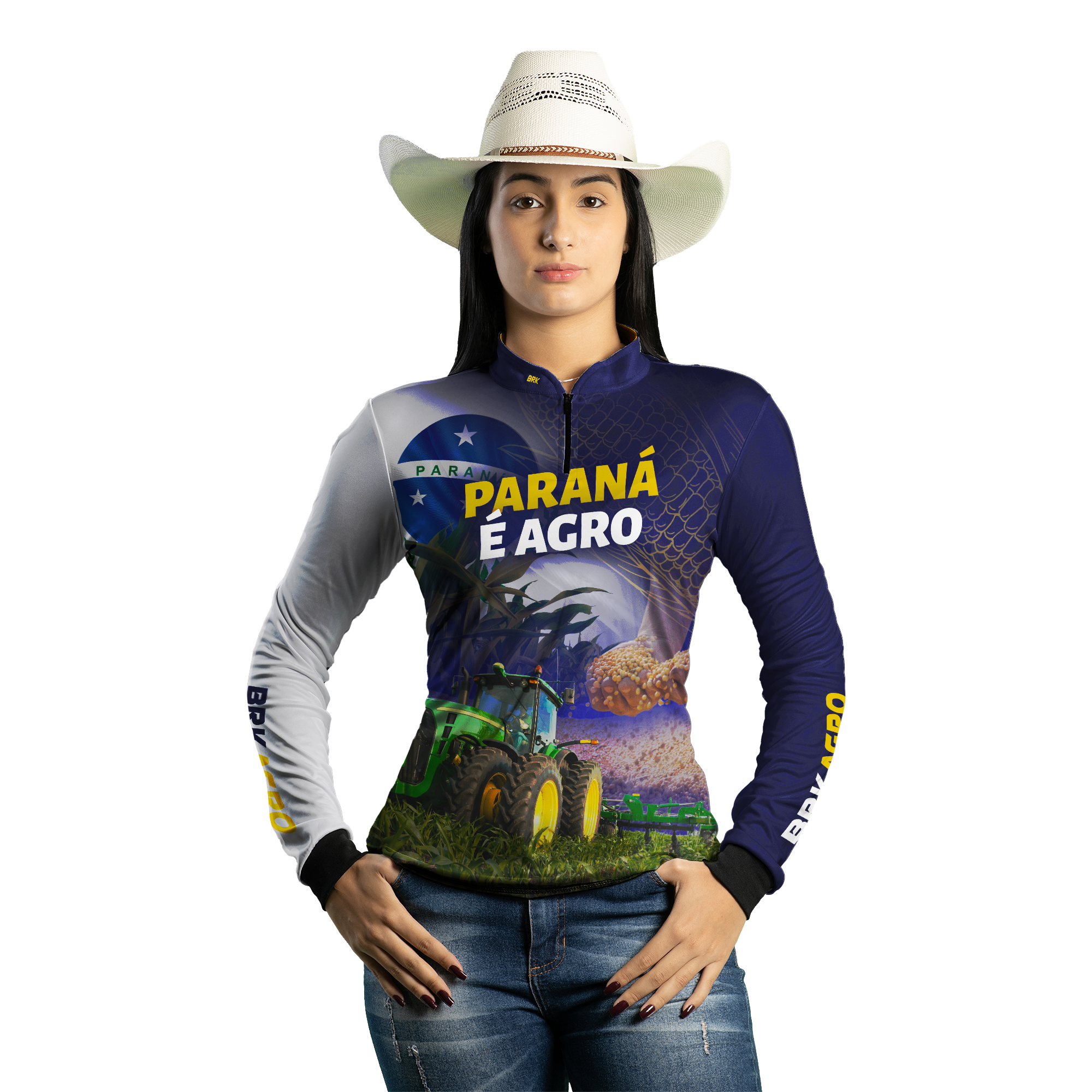 Camisa Agro Brk Paraná é Agro Milho e Soja com Proteção Solar UV50+