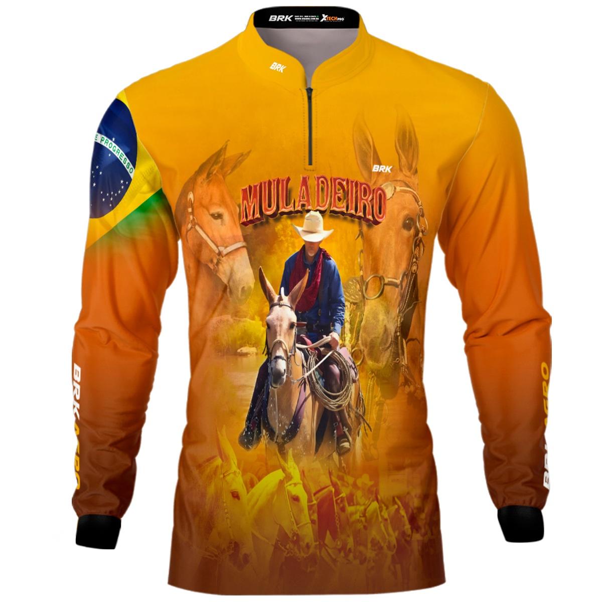 Camisa Agro Brk Muladeiro Amarela com Proteção Solar UV50+