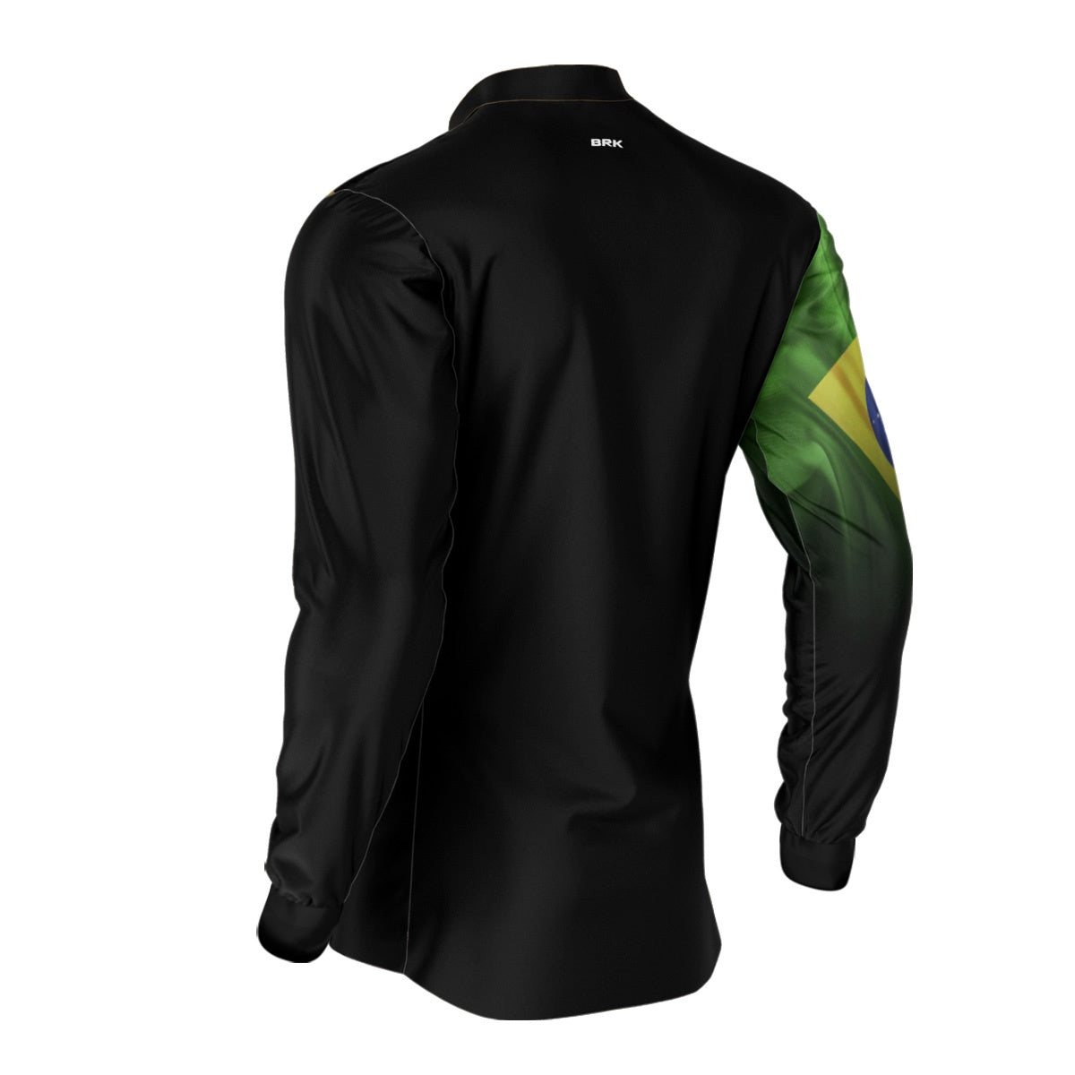 Camisa Agro Brk Preta Bandeira do Brasil com Proteção Solar UV50+