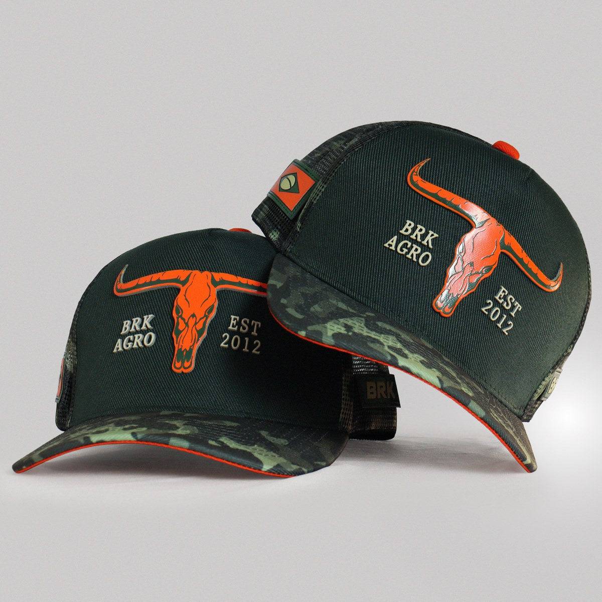 Boné Trucker Brk Agro Verde Camuflado