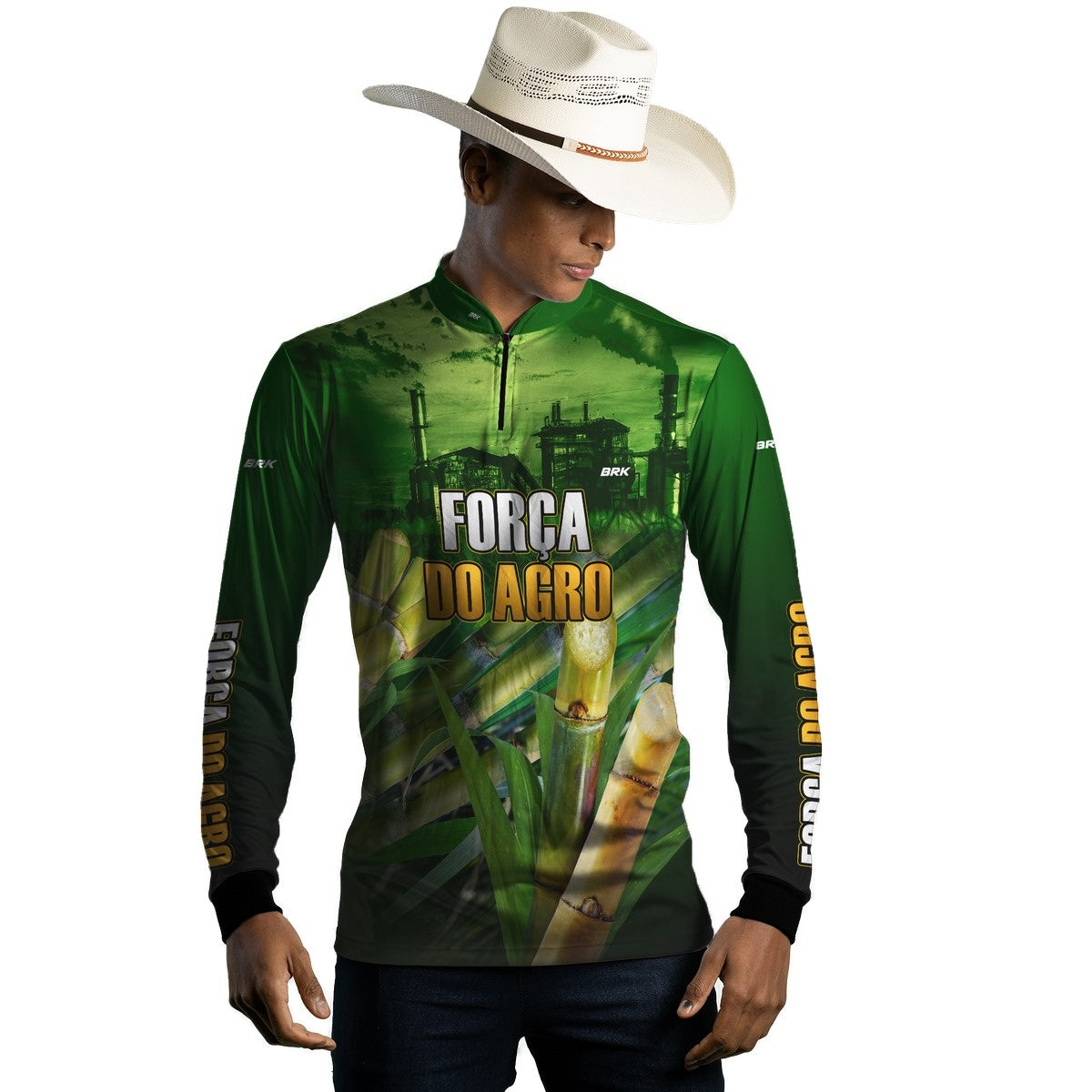 Camisa Agro Brk A Força do Agro Produtor de Cana com Proteção Solar UV50+