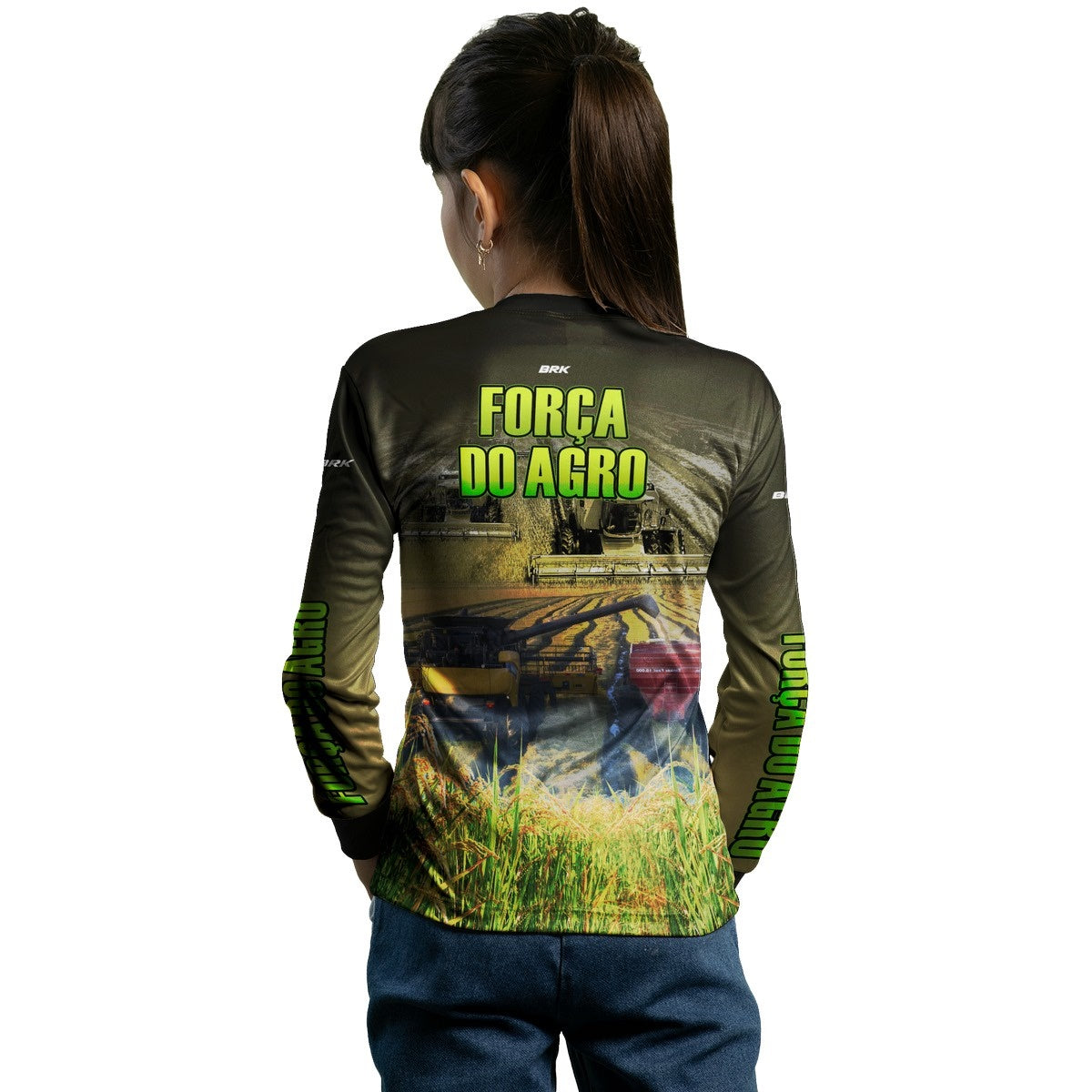 Camisa Agro Brk A Força do Agro Produtor de Arroz com Proteção Solar UV50+