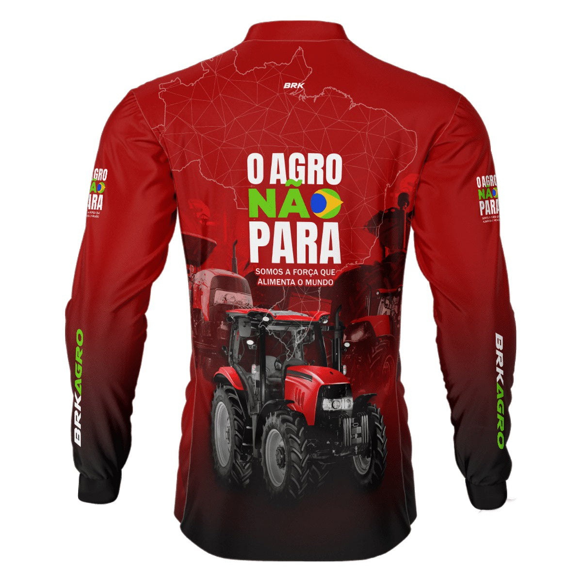 Camisa Agro Brk Vermelha O Agro Não Para com Proteção Solar UV50+