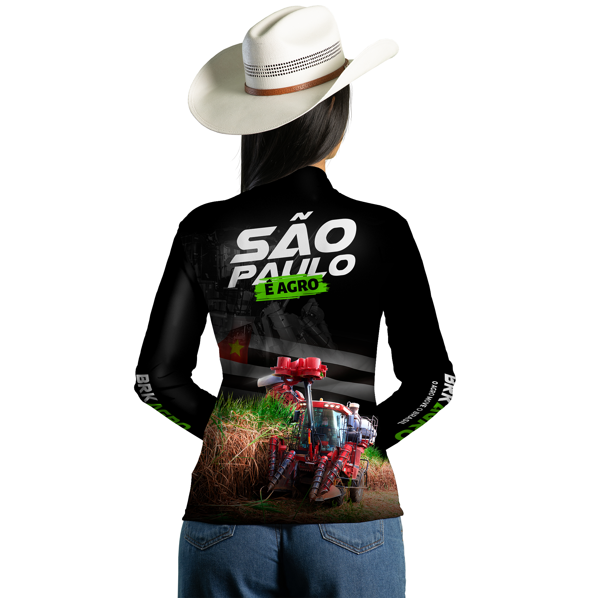 Camisa Agro Brk São Paulo Cana de Açúcar com Proteção Solar UV50+