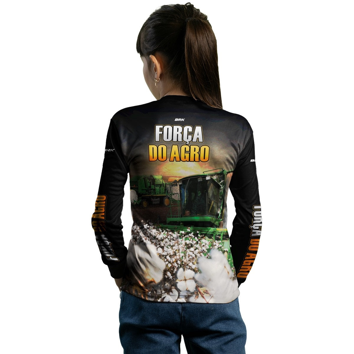 Camisa Agro Brk Algodão Preta com Proteção Solar UV50+