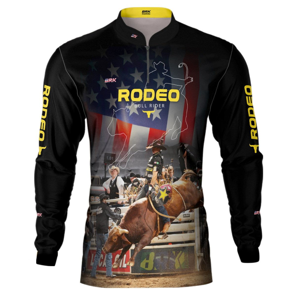 Camisa Agro Brk Preto Rodeio USA 2 com Proteção Solar UV50+