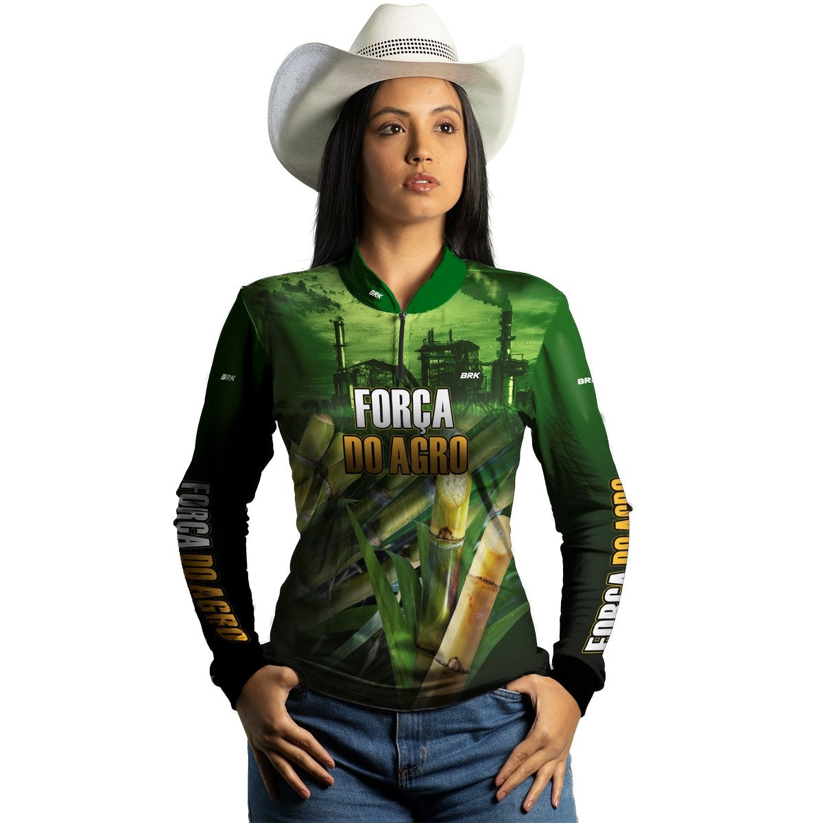 Camisa Agro Brk A Força do Agro Produtor de Cana com Proteção Solar UV50+